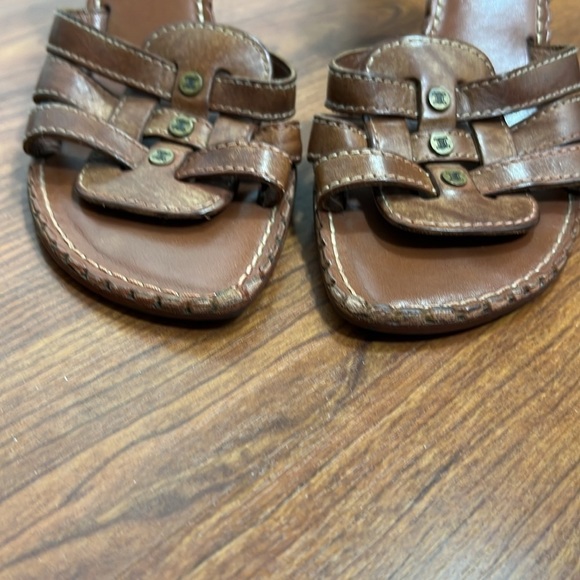 Celine Leather Sandals Woven Detail Brown Sz 38.5 B / US 8.5 B - Picture 10 of 12